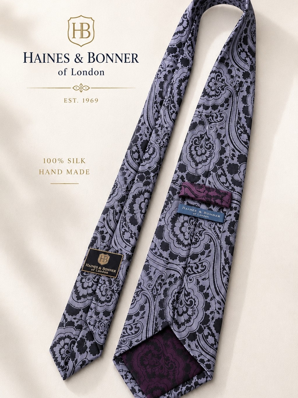 Purple Paisley Silk Tie - Men Accessories